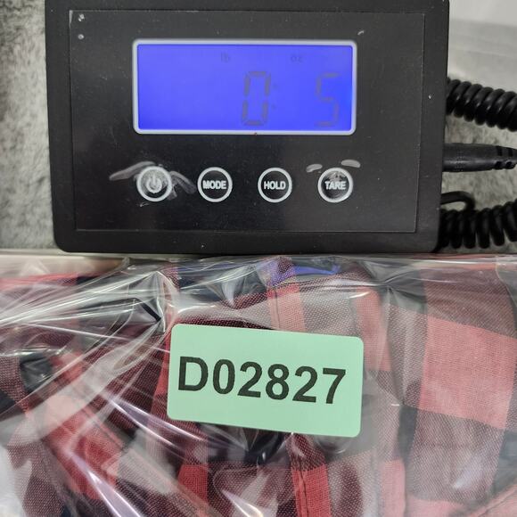 NEW Time and Tru Top Womens M Blue Pink Button Down 3/4 Puff Sleeves Peasant - Picture 9 of 9